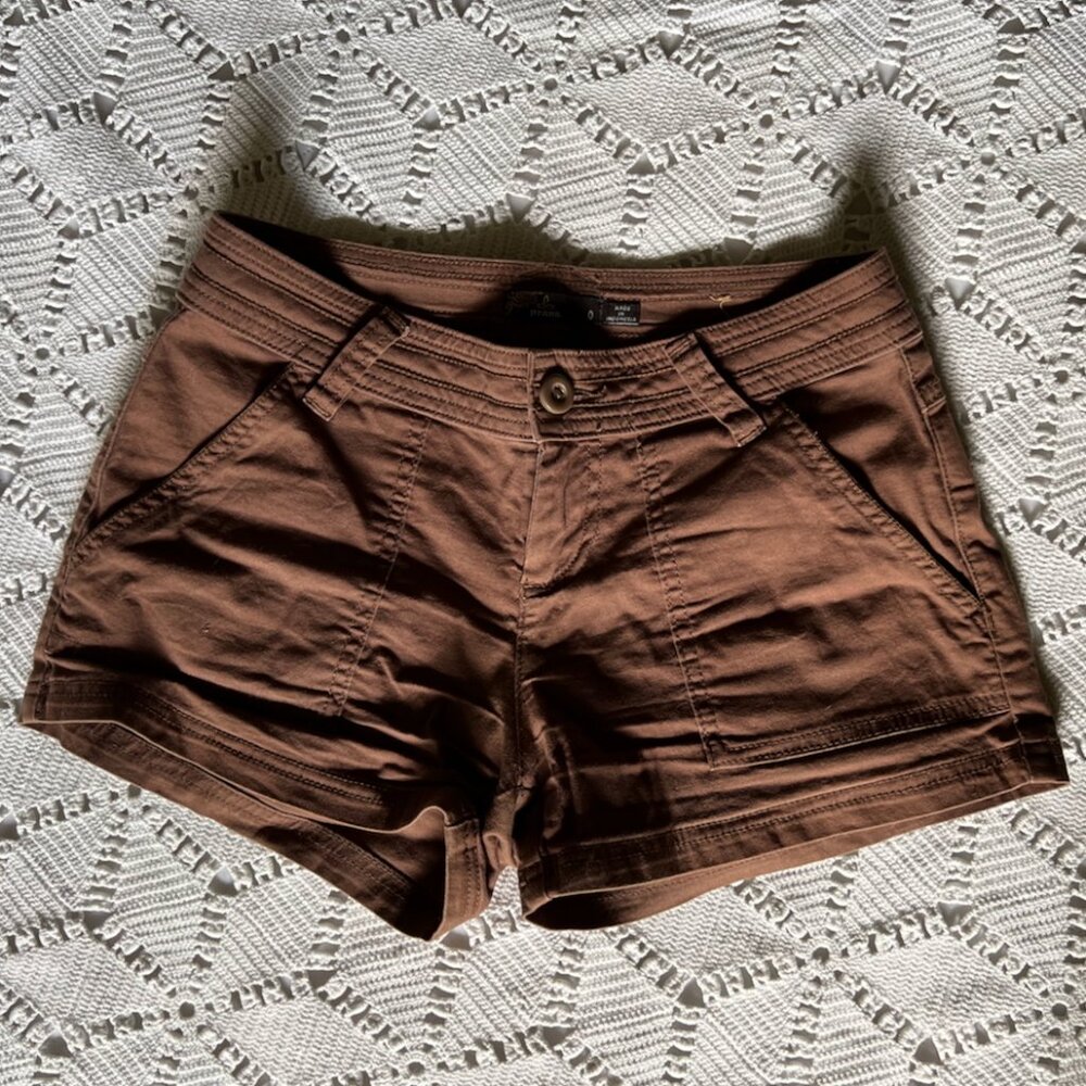 Brown PrAna Cotton Shorts -- Good Used Condition -- Women's Size 0